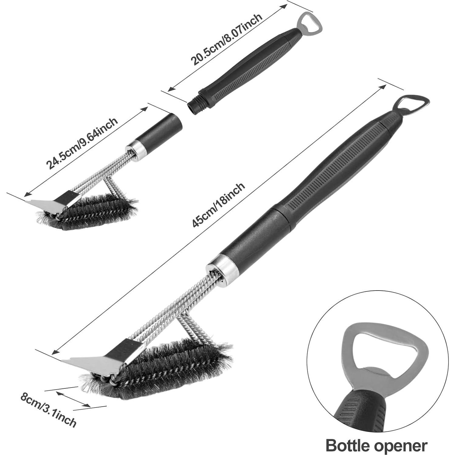 Cepillo y Raspador para Parrilla Edgnb 45.72 cm Acero Inoxidable