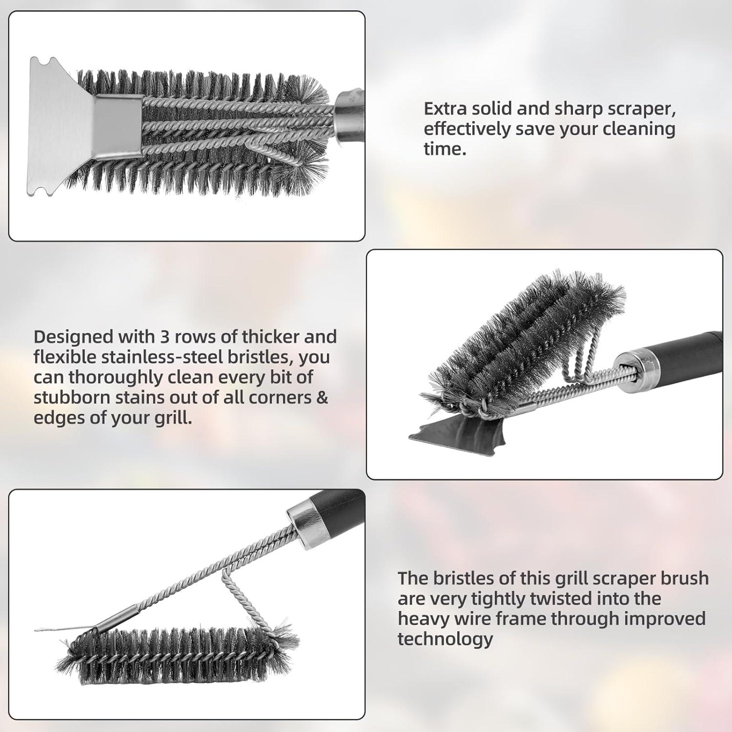 Cepillo y Raspador para Parrilla Edgnb 45.72 cm Acero Inoxidable