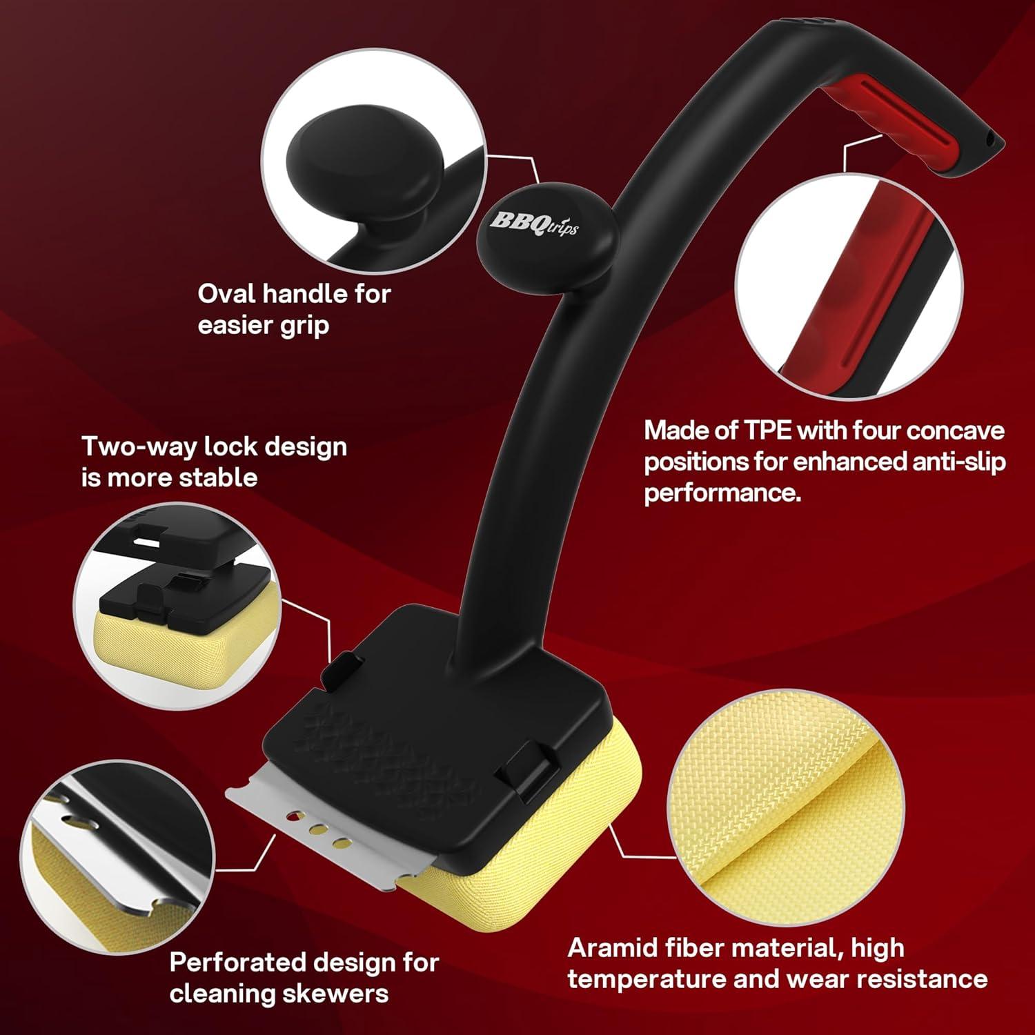 Cepillo para Parrilla BBQtrips Sin Cerda 43.18cm con Raspador