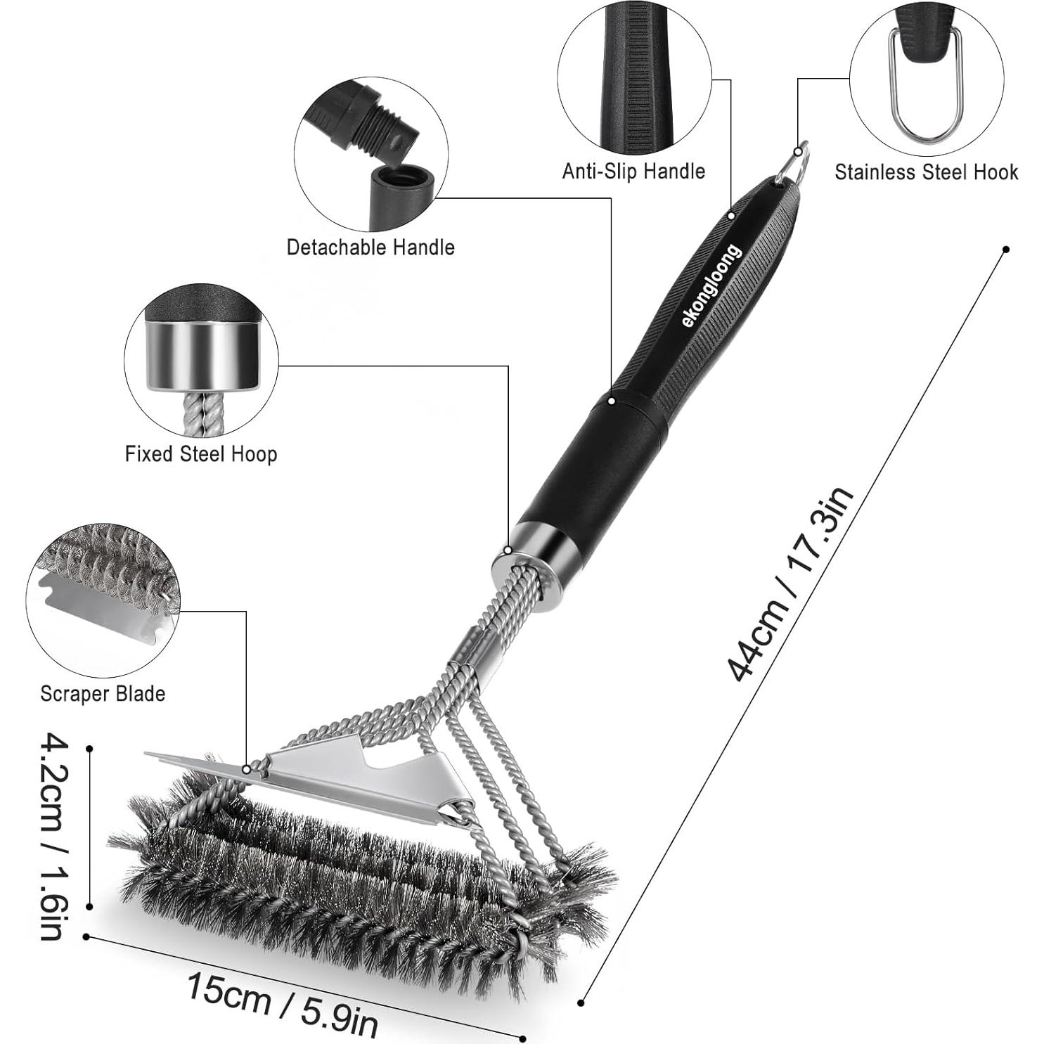 Cepillo Limpiador 2 en 1 Ekongloong con Raspador y Mango Ergonómico