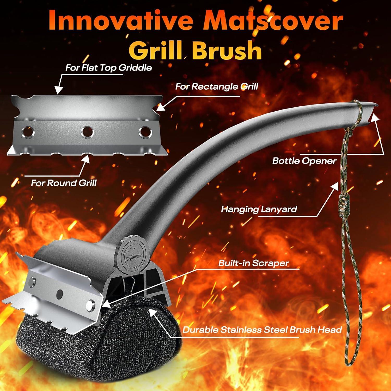 Cepillo Limpiador de Parrilla Matscover Sin Cerda 42.4 cm