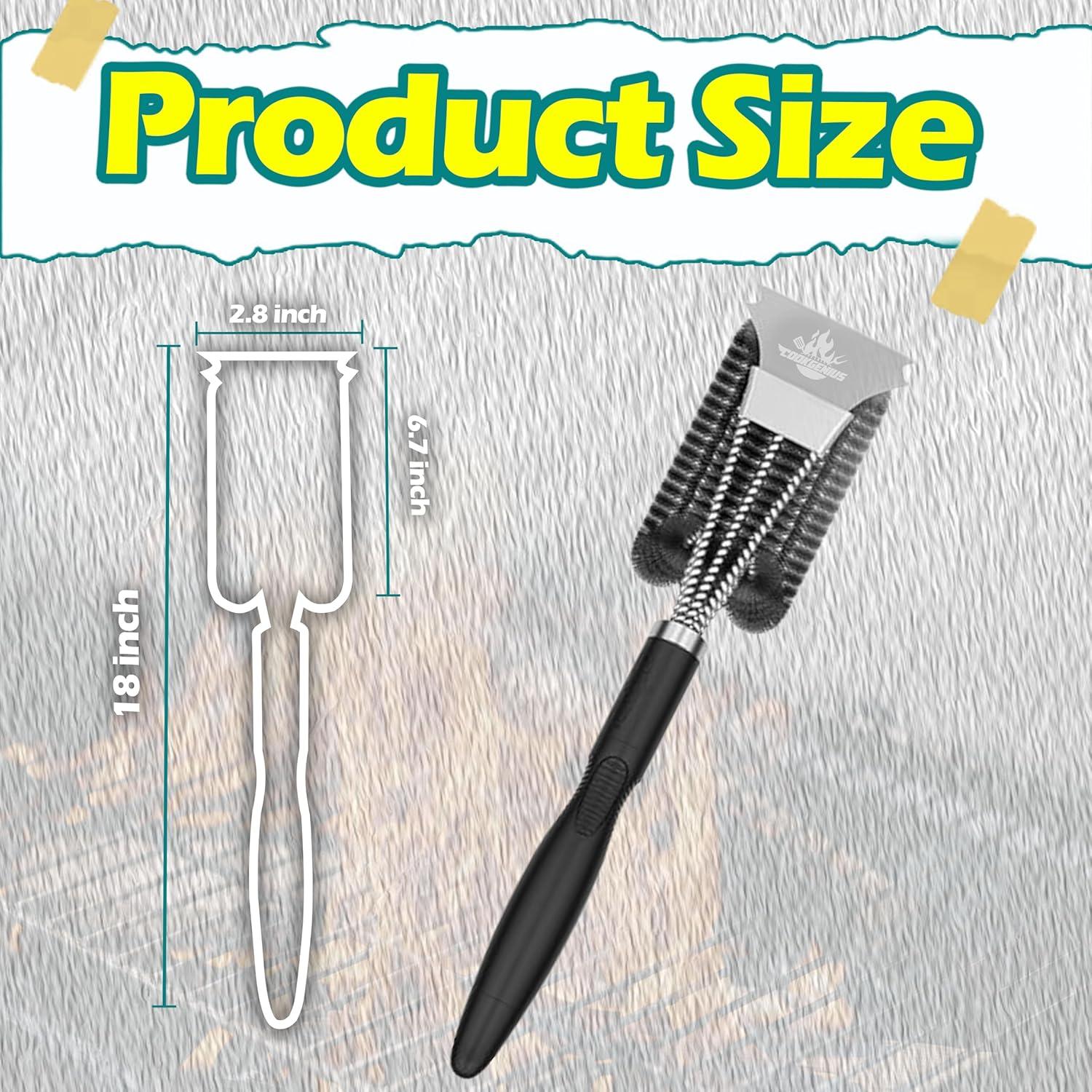 Cepillo y Raspador para Parrilla CookGenius - Sin Cerdas, 38.1x12.7cm