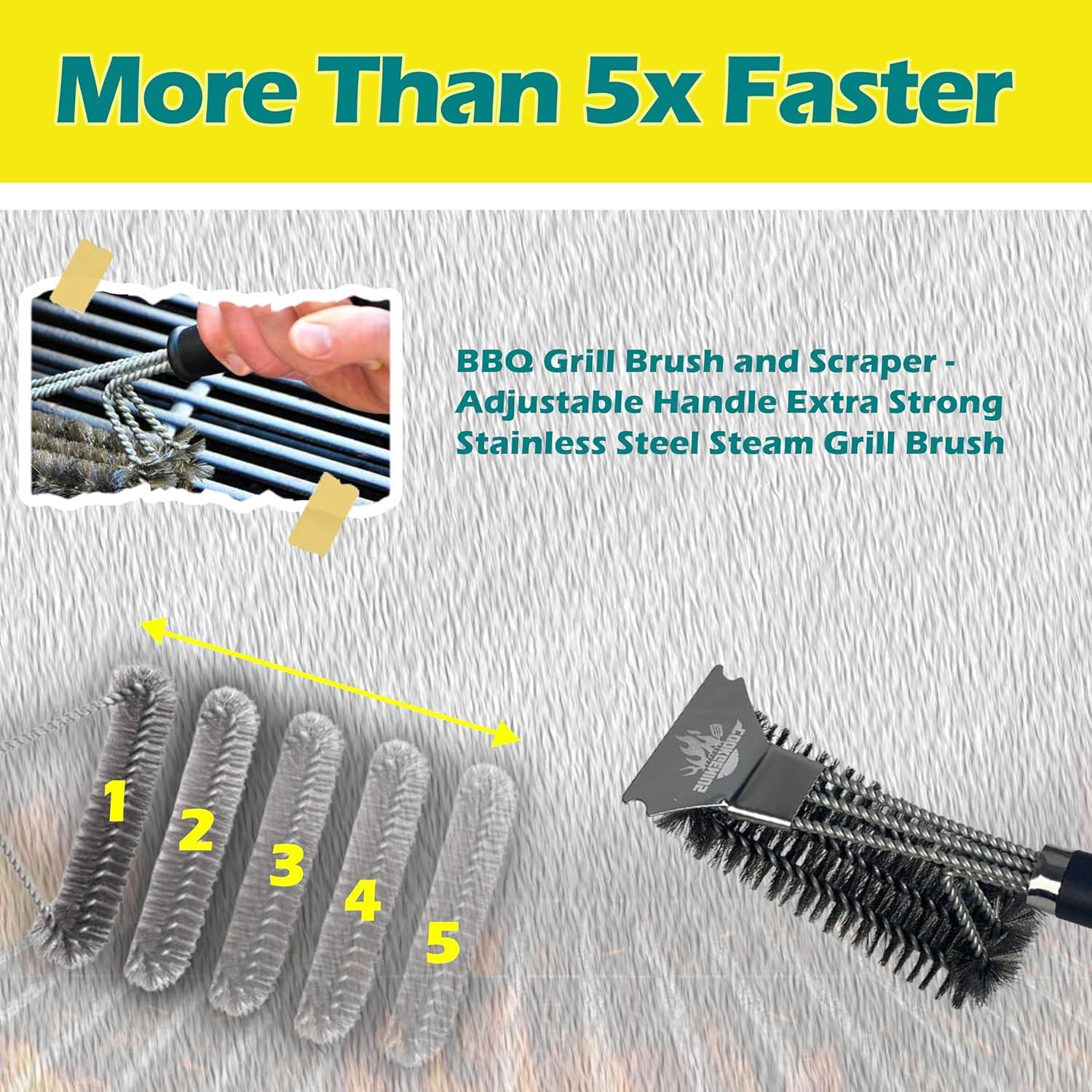 Cepillo y Raspador para Parrilla CookGenius - Sin Cerdas, 38.1x12.7cm