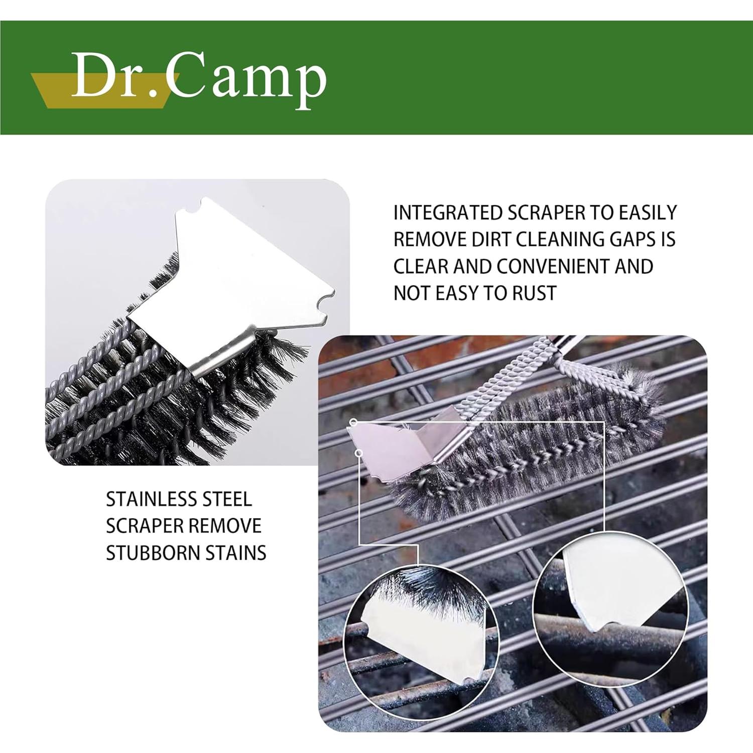 Juego de 2 Cepillos de Acero Inoxidable para BBQ Dr.Camp