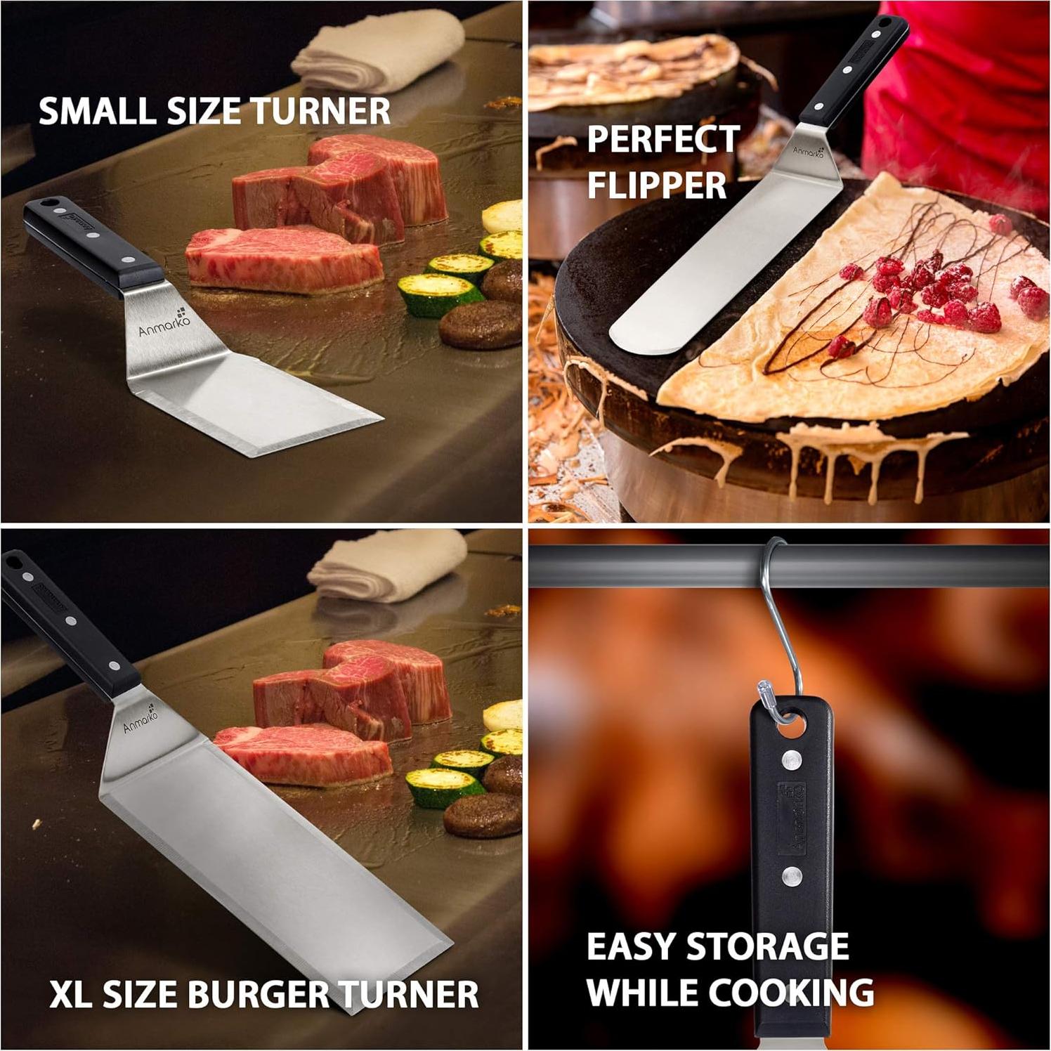 Juego de Espátulas de Acero Inoxidable Anmarko - 3 Piezas