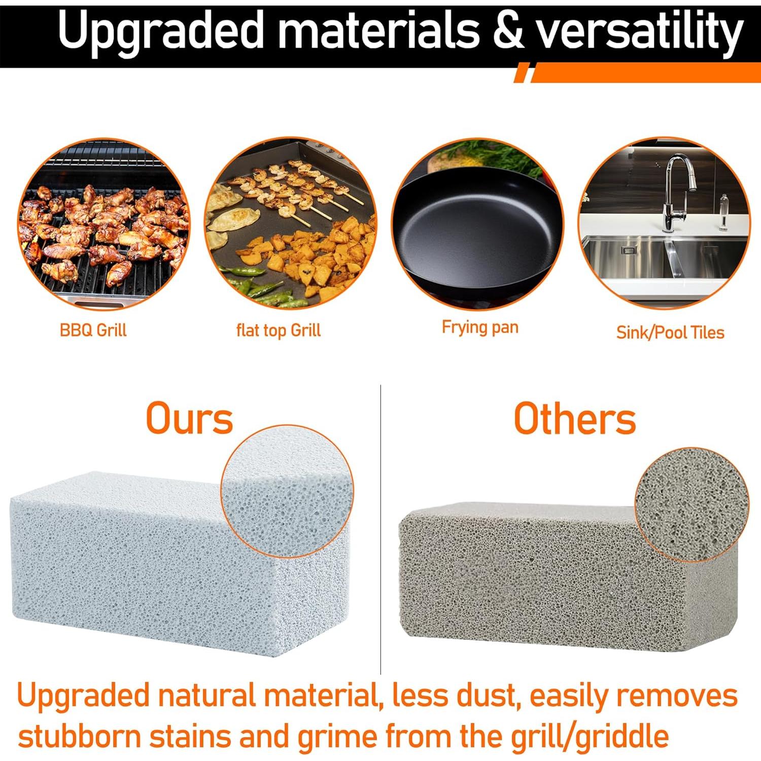 Kit de Limpieza de Parrilla CCTVRTV - 5 Ladrillos y Mango