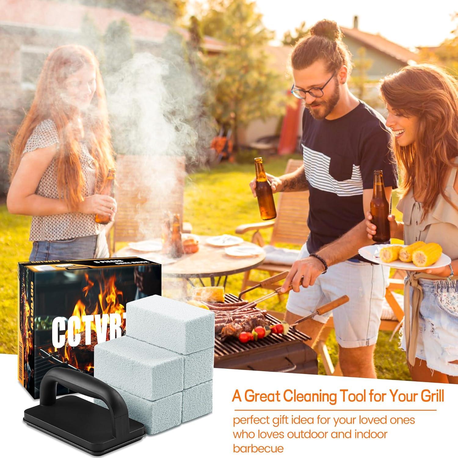 Kit de Limpieza de Parrilla CCTVRTV - 5 Ladrillos y Mango