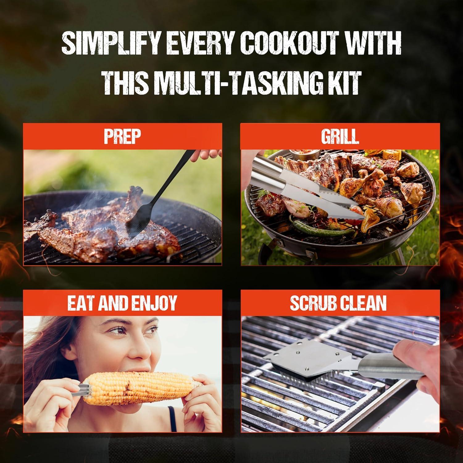 Kit de Herramientas de Barbacoa SpartaSake 24 Piezas Acero Inoxidable