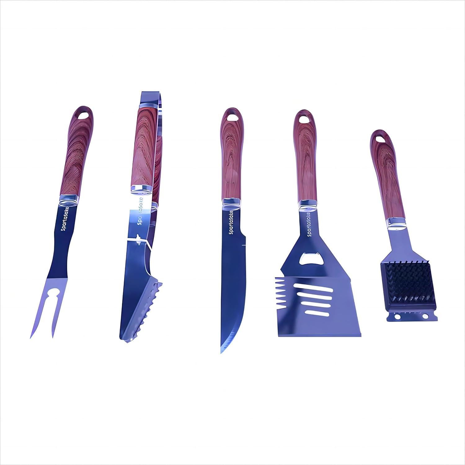 Kit de Herramientas de Barbacoa SpartaSake 24 Piezas Acero Inoxidable