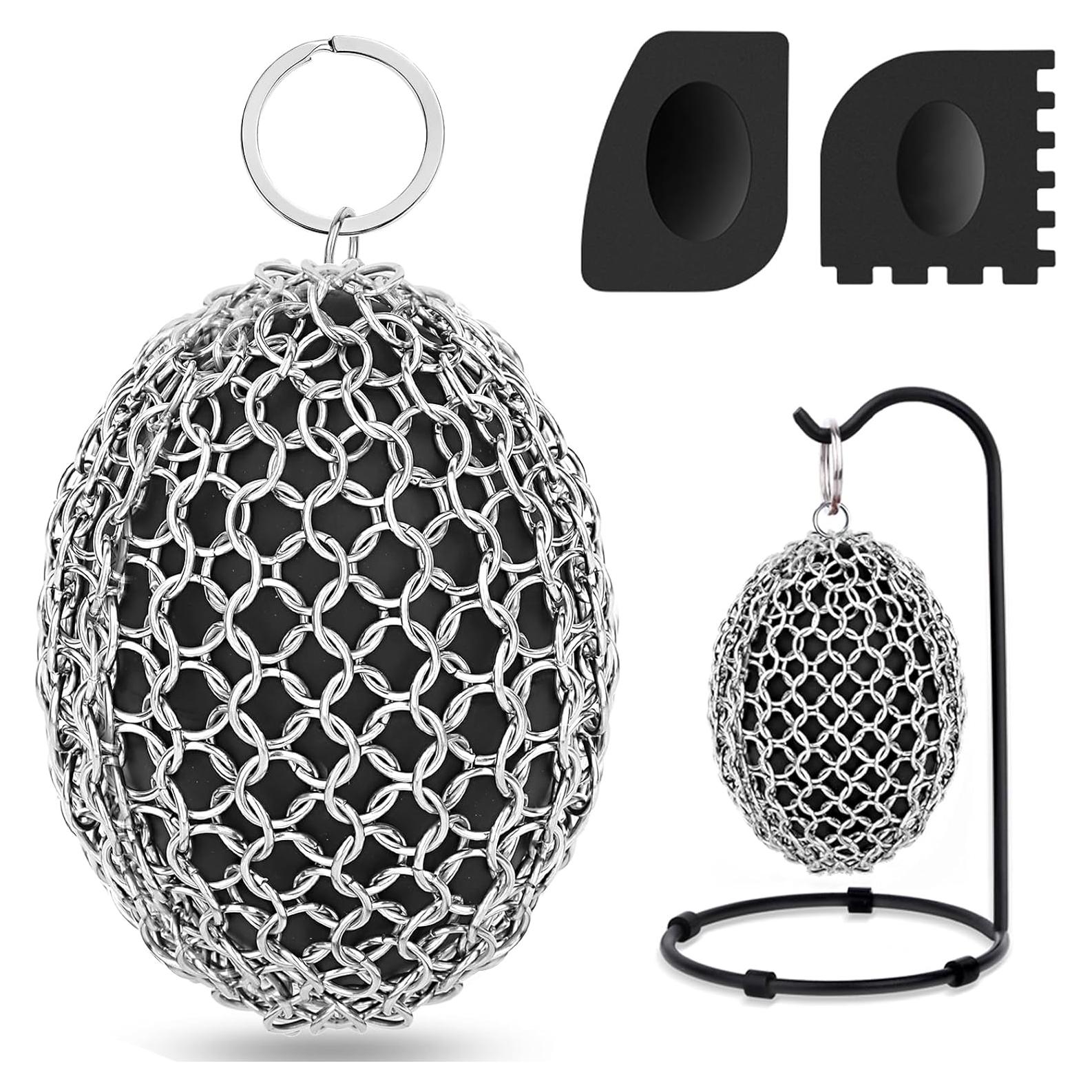 Estropajo de Acero Inoxidable XIBIGEYE con Raspador - Negro