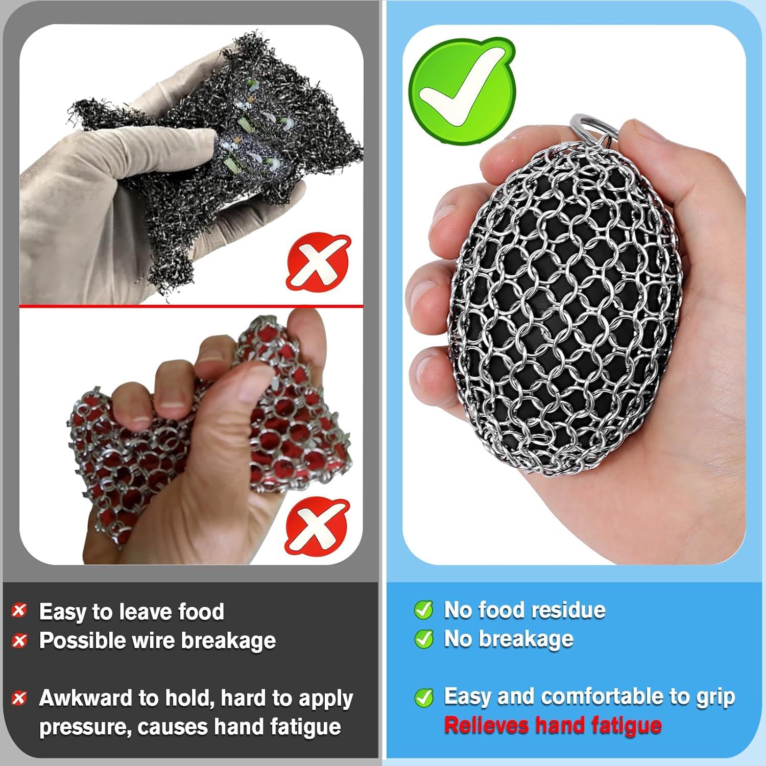 Estropajo de Acero Inoxidable XIBIGEYE con Raspador - Negro