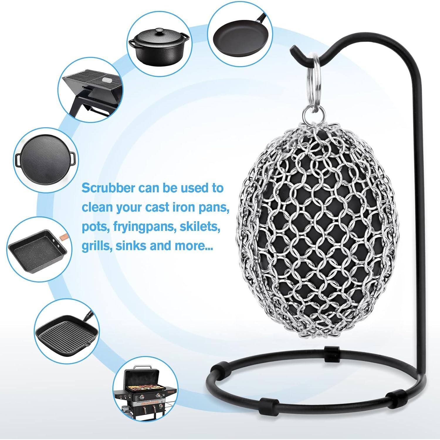 Estropajo de Acero Inoxidable XIBIGEYE con Raspador - Negro