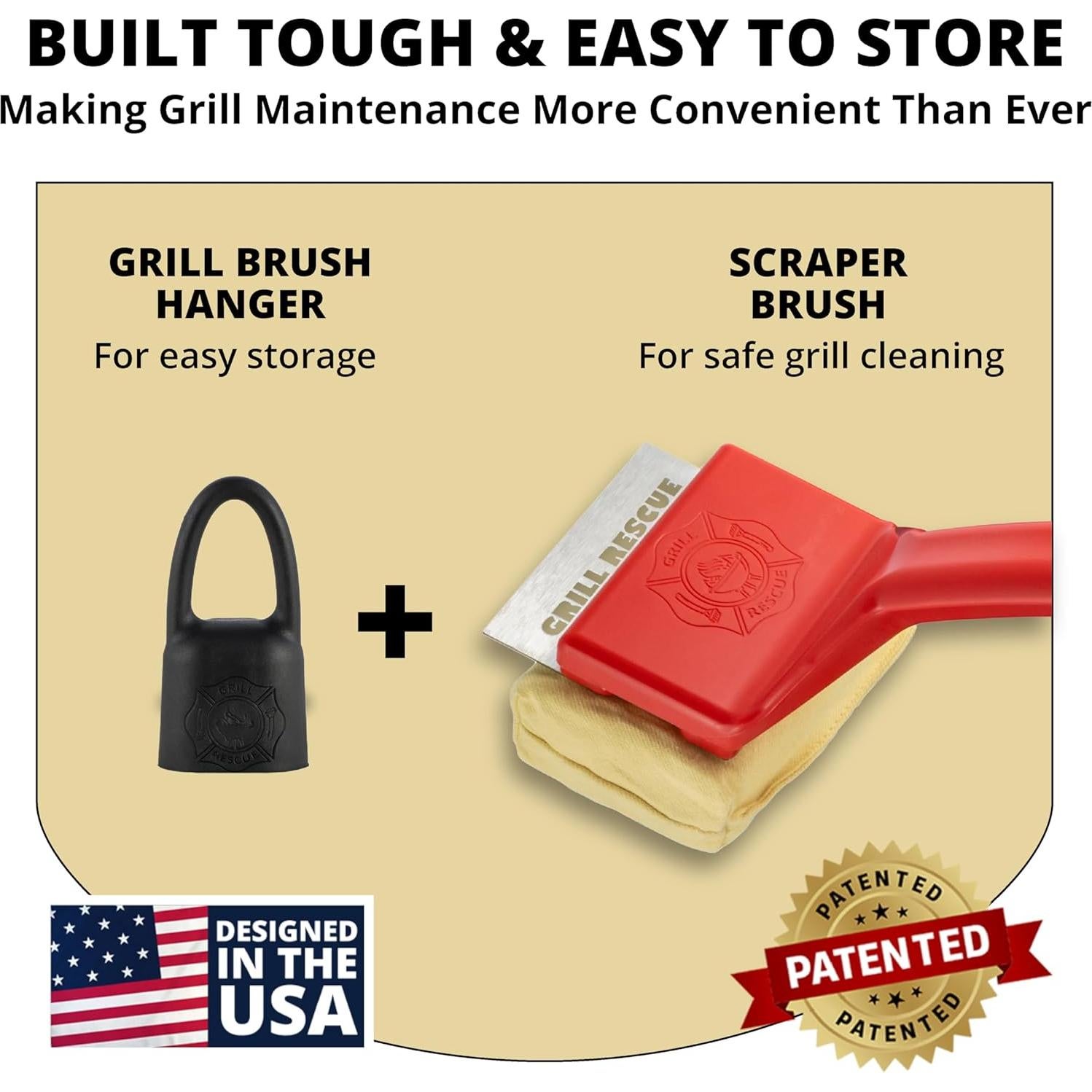 Cepillo de Parrilla Sin Cerda Grill Rescue - Limpieza Segura 40.6 cm