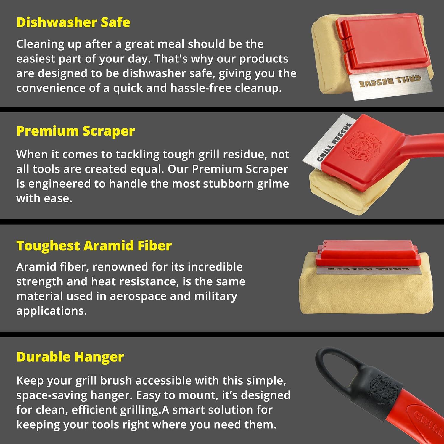 Cepillo de Parrilla Sin Cerda Grill Rescue - Limpieza Segura 40.6 cm