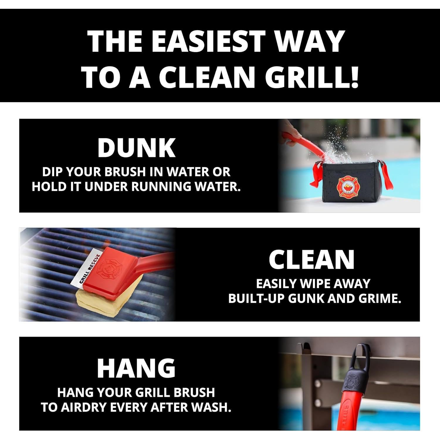 Cepillo de Parrilla Sin Cerda Grill Rescue - Limpieza Segura 40.6 cm