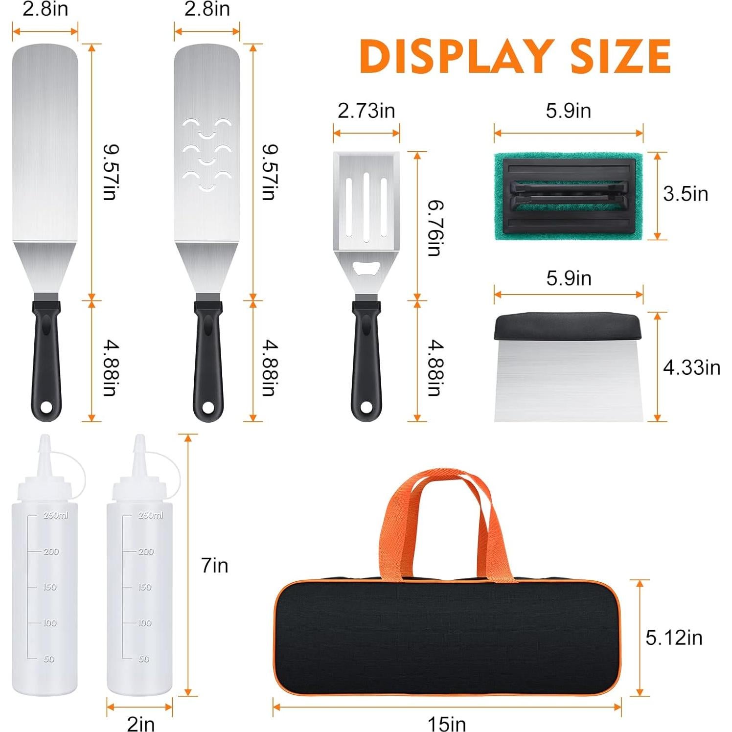 Kit de Accesorios para Plancha 8 Piezas AULTONG - Acero Inoxidable