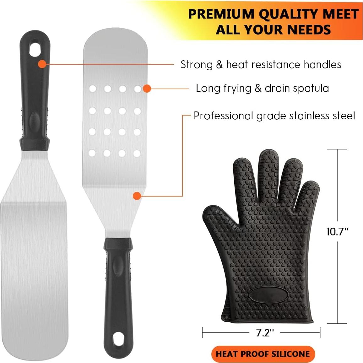 Kit de Accesorios para Parrilla Yekale 144 Piezas Acero Inoxidable