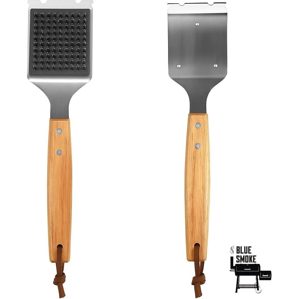Cepillo y Raspador de Parrilla Blue Smoke - Acero Inoxidable