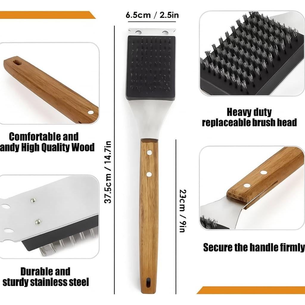 Cepillo y Raspador de Parrilla Blue Smoke - Acero Inoxidable