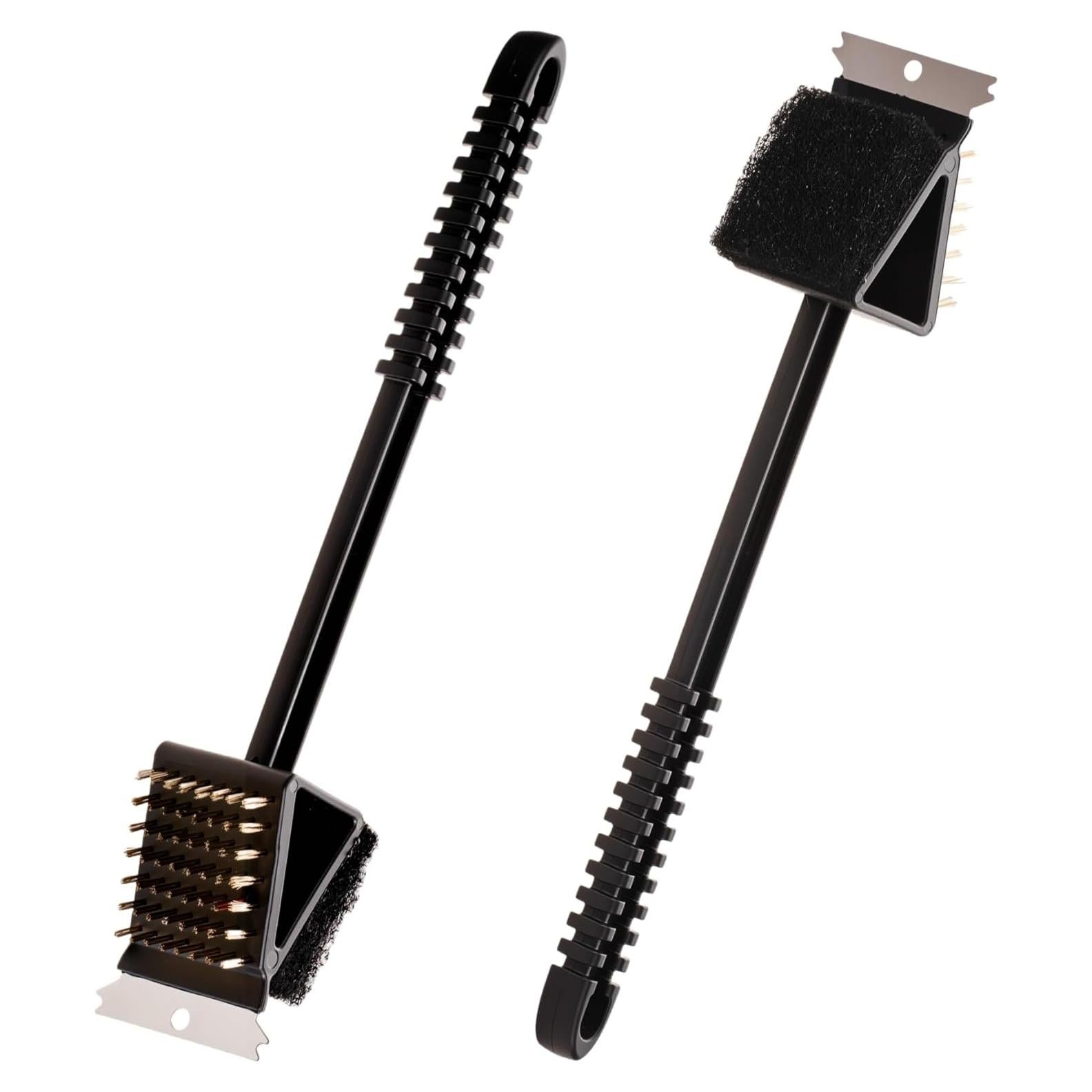 Paquete de 2 cepillos de limpieza para parrilla Genérico 3 en 1