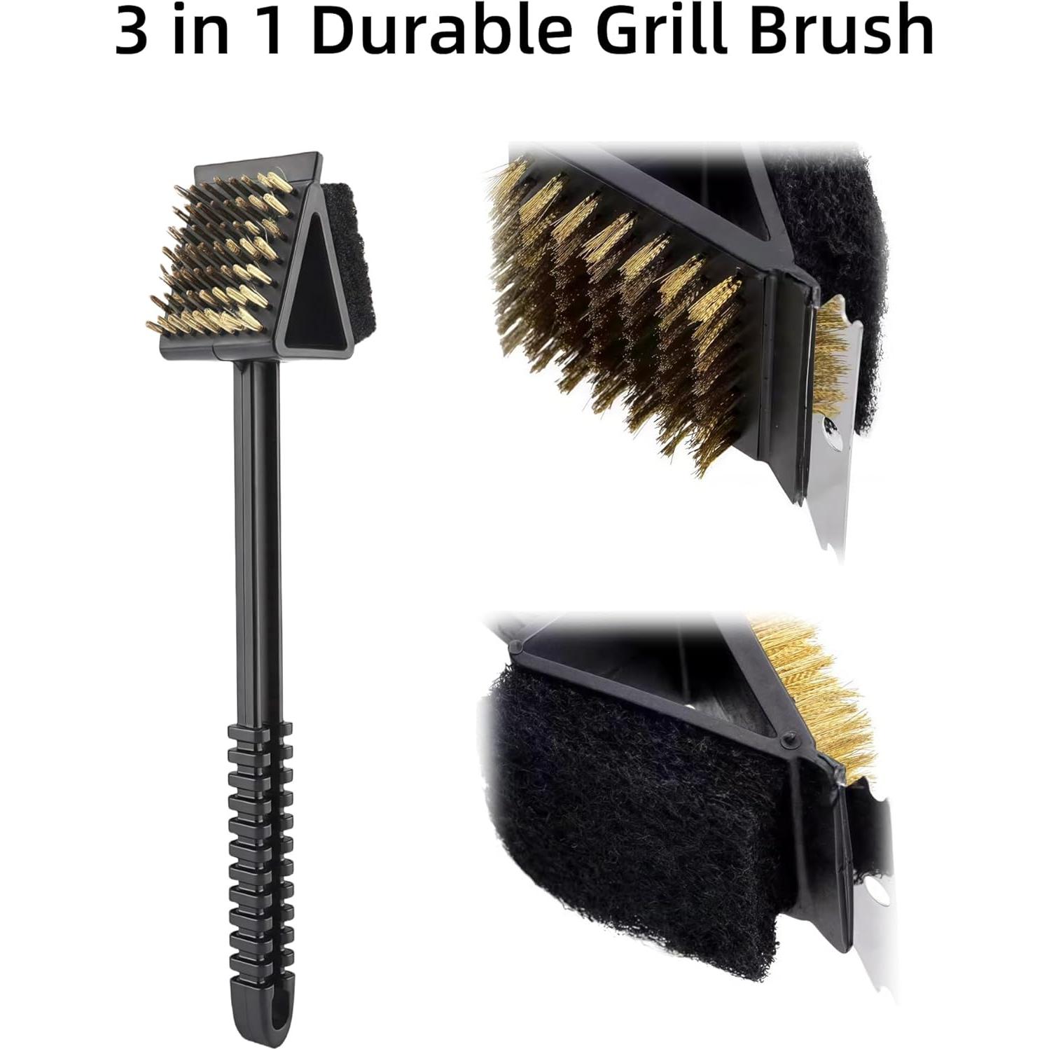 Paquete de 2 cepillos de limpieza para parrilla Genérico 3 en 1