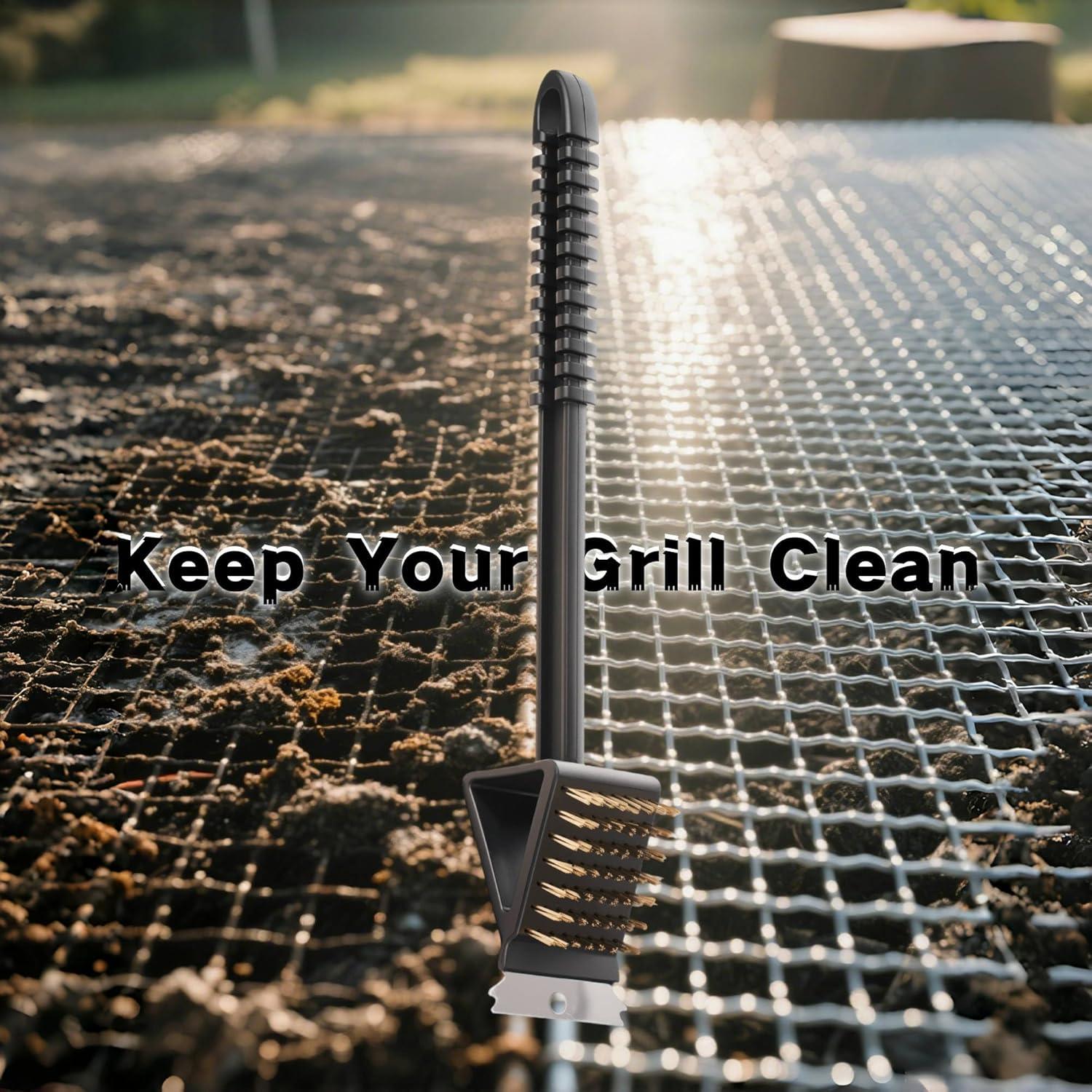 Paquete de 2 cepillos de limpieza para parrilla Genérico 3 en 1