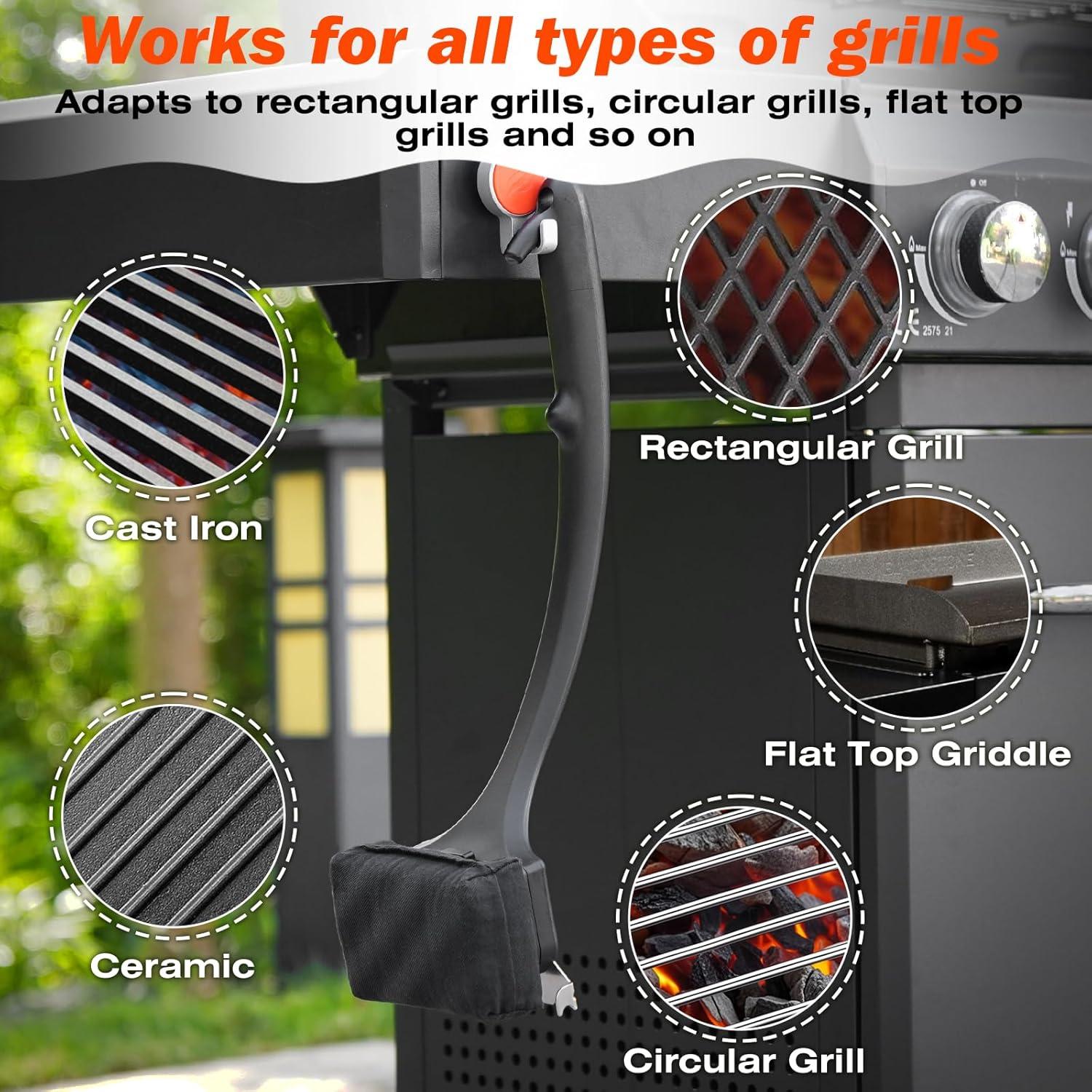 Cepillo para Parrilla Sin Cerda Mavipromax 45.72 cm con Raspador