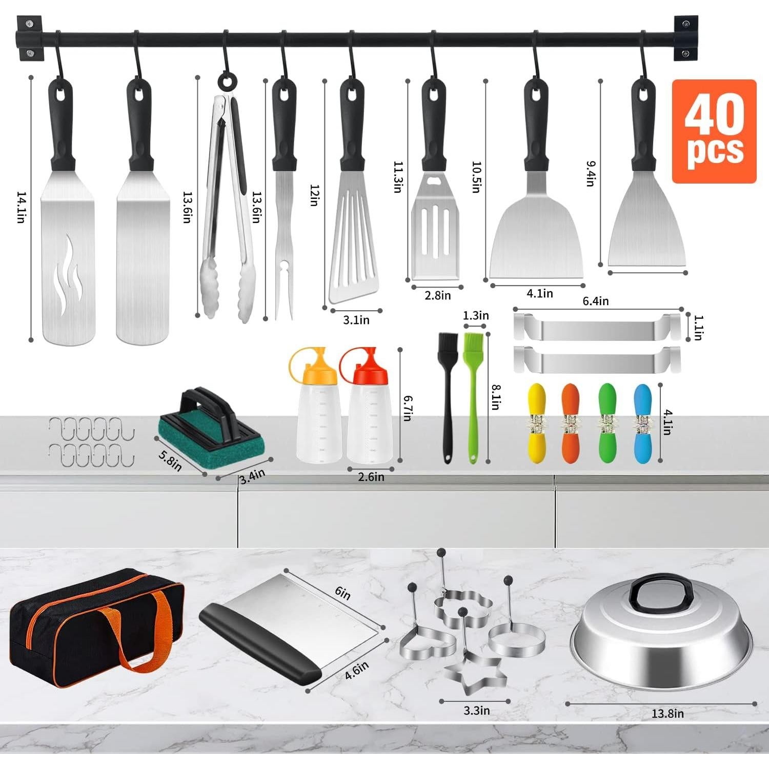 Kit de Accesorios para Plancha Aofmee 40 Piezas Acero Inoxidable