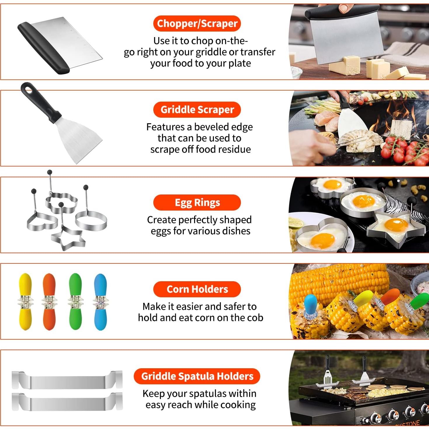 Kit de Accesorios para Plancha Aofmee 40 Piezas Acero Inoxidable