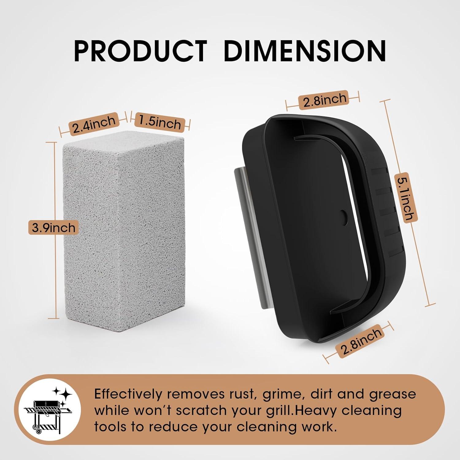 Limpiador de Parrilla AWEASROY 4 Piezas con Mango - Piedra Pómez