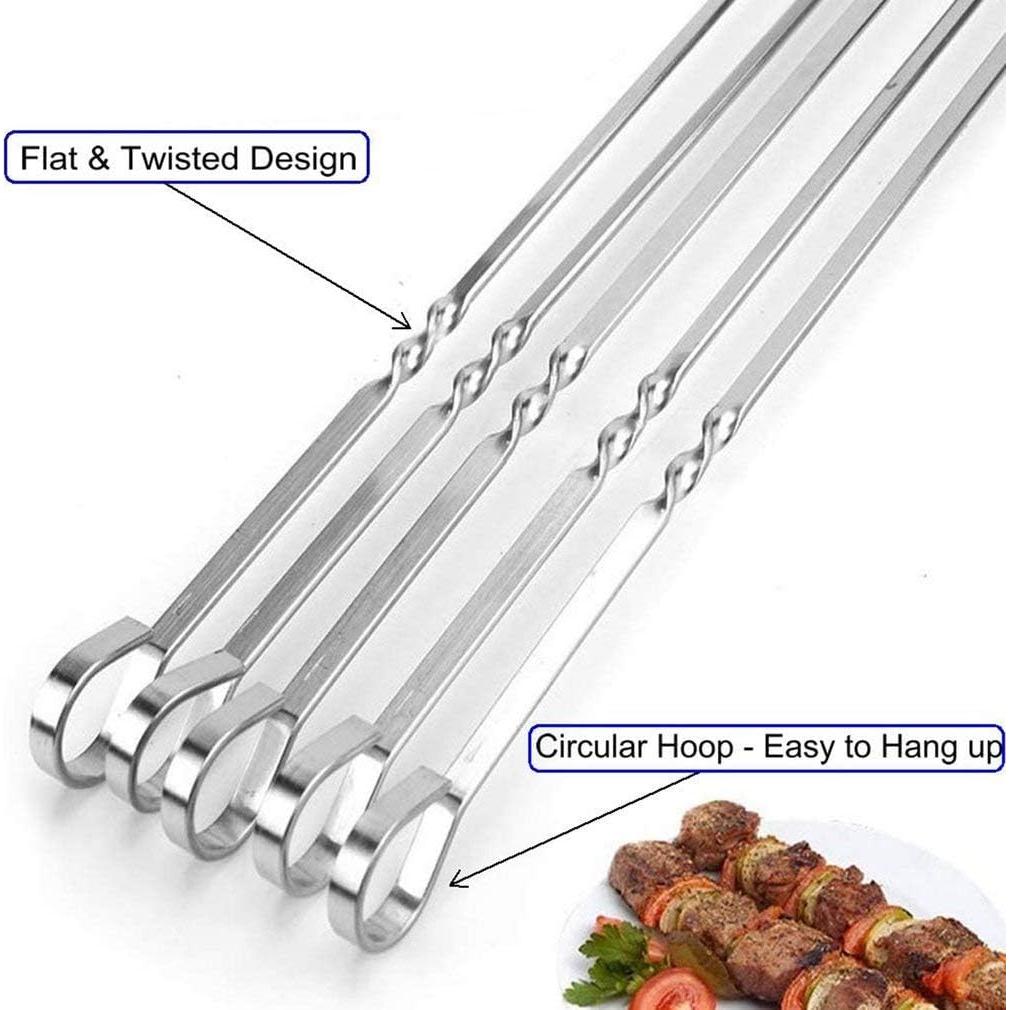 Set de 12 Pinchos de Acero Inoxidable JOMVERL 35.56 cm BBQ