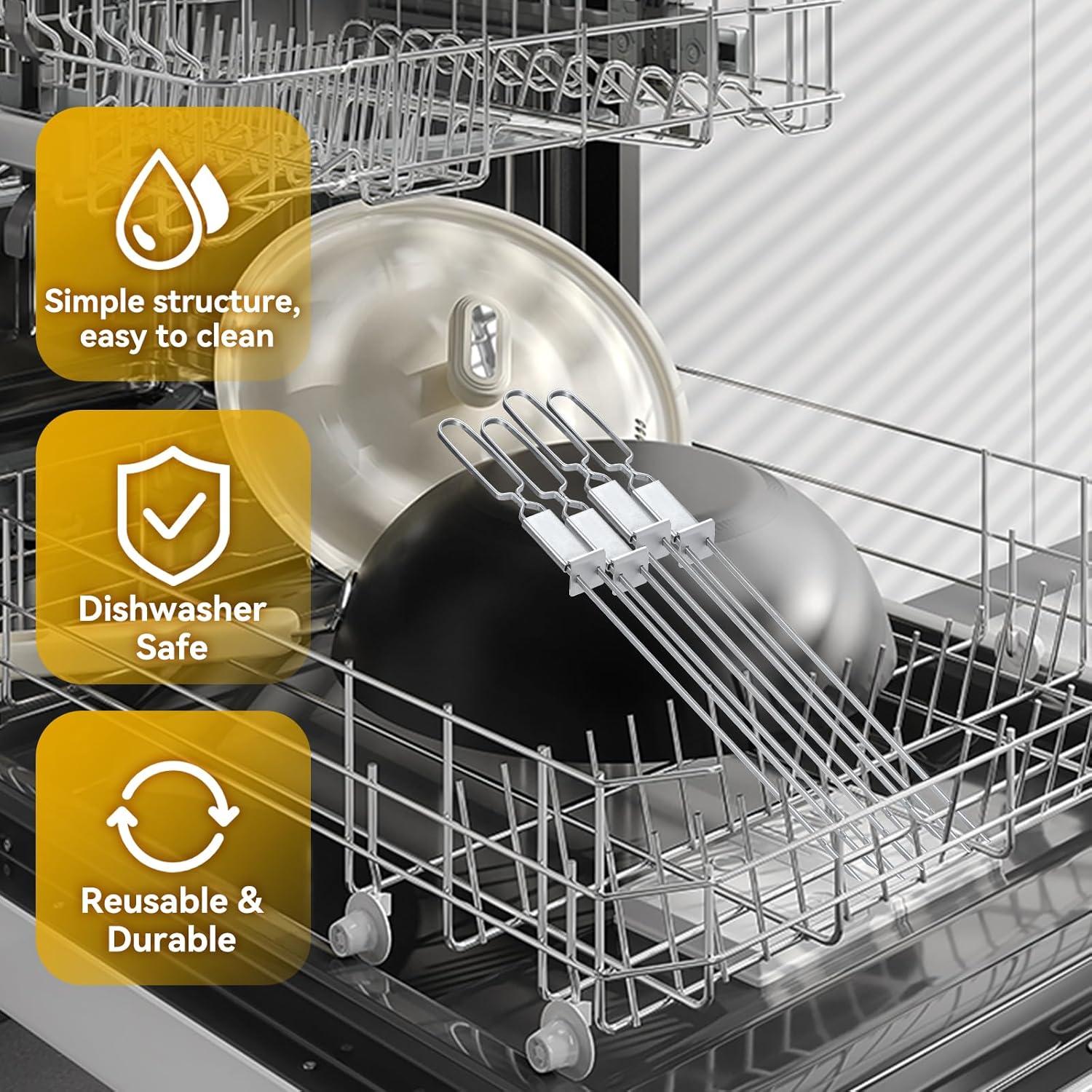 Pinchos de Acero Inoxidable Lucalda 43 cm - 6 Piezas BBQ