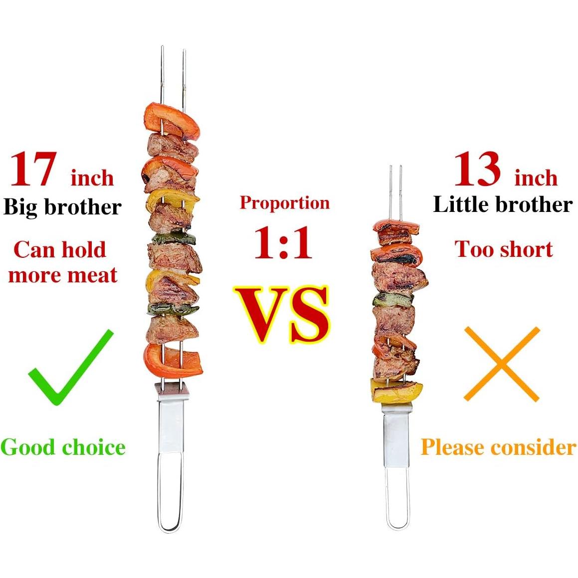 Pinchos de Acero Inoxidable Lucalda 43 cm - 6 Piezas BBQ