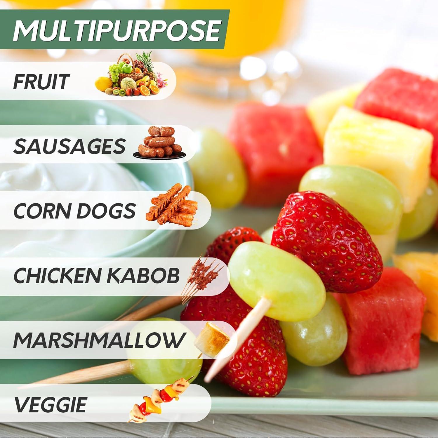 300 Pinchos de Madera de 15 cm para BBQ y Aperitivos - Youchuanghui