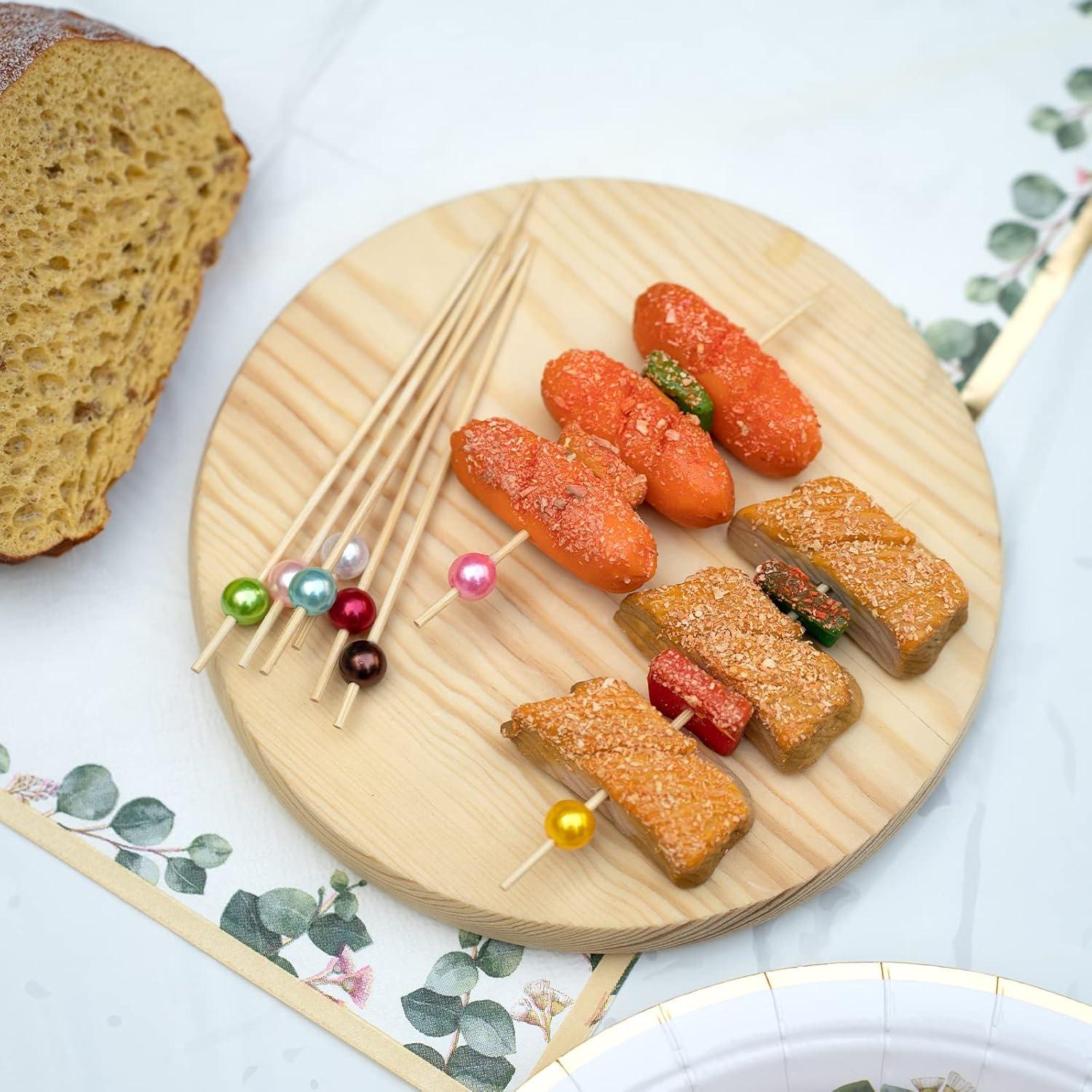 100 Palillos de Cóctel DecorWoo 11.9 cm Perlas de Color