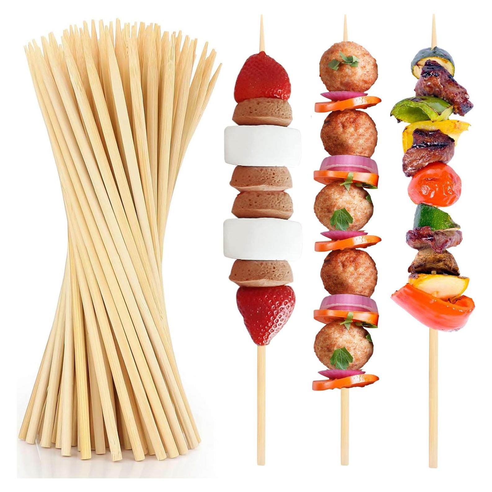 300 Palitos de Bambú Natural 40.64 cm PEOUWNES para BBQ y Fiestas