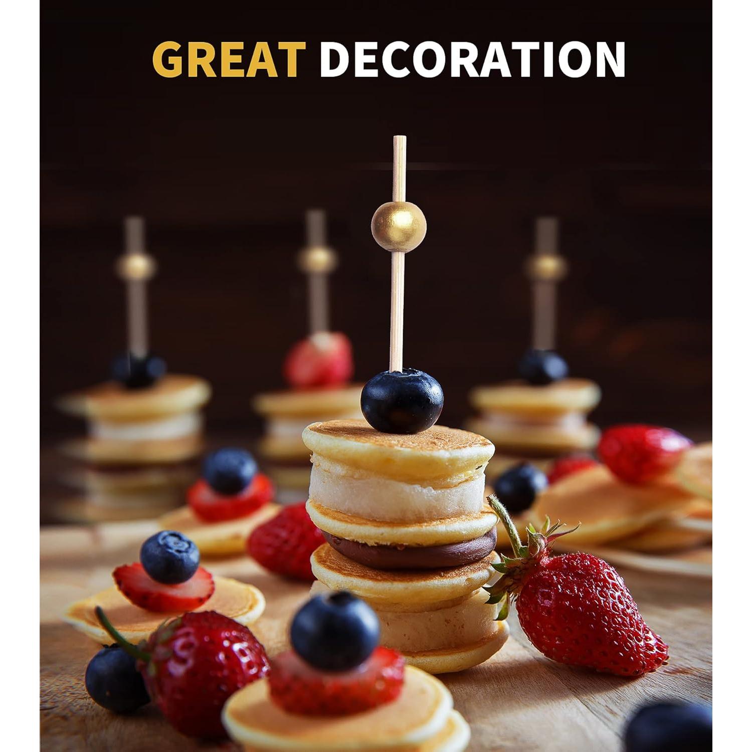 200 Palillos de Cóctel SEANSDA de Bambú 11.9 cm Dorados