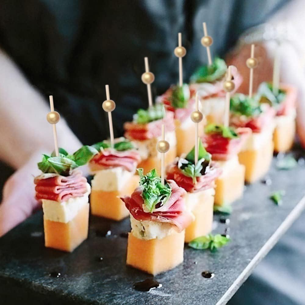 200 Palillos de Cóctel SEANSDA de Bambú 11.9 cm Dorados