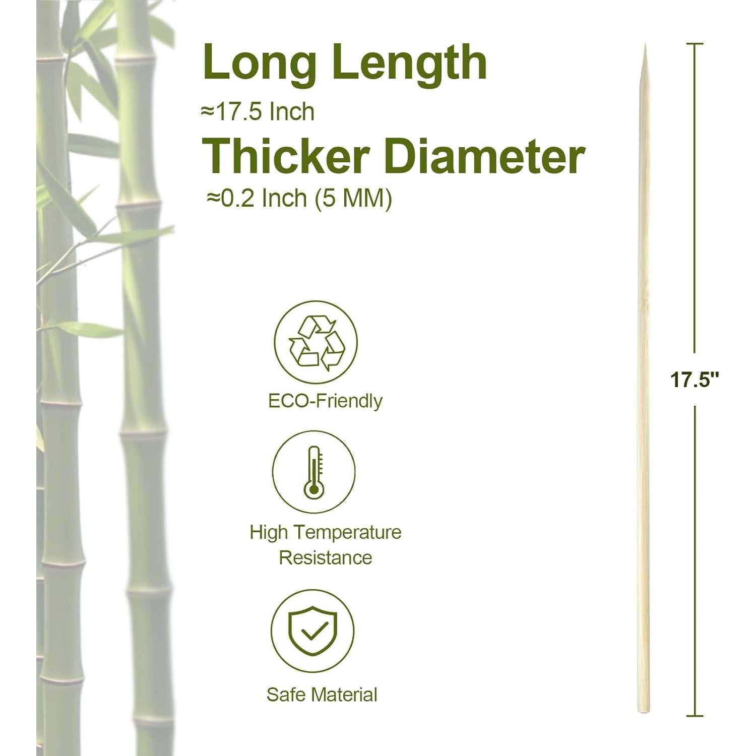 Palitos de S'mores de Bambú CrazyTerra 44.45 cm 50 Pcs