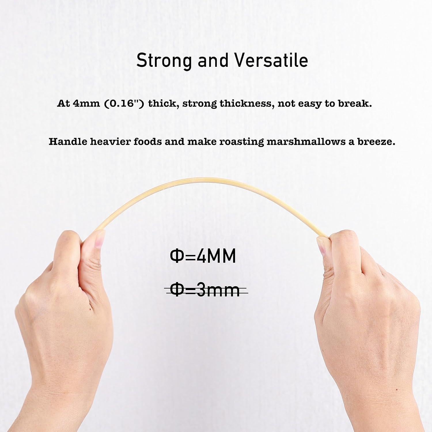 Pinchos de Bambú Natural DESIOLE 25.4cm 100Pcs para BBQ y Aperitivos