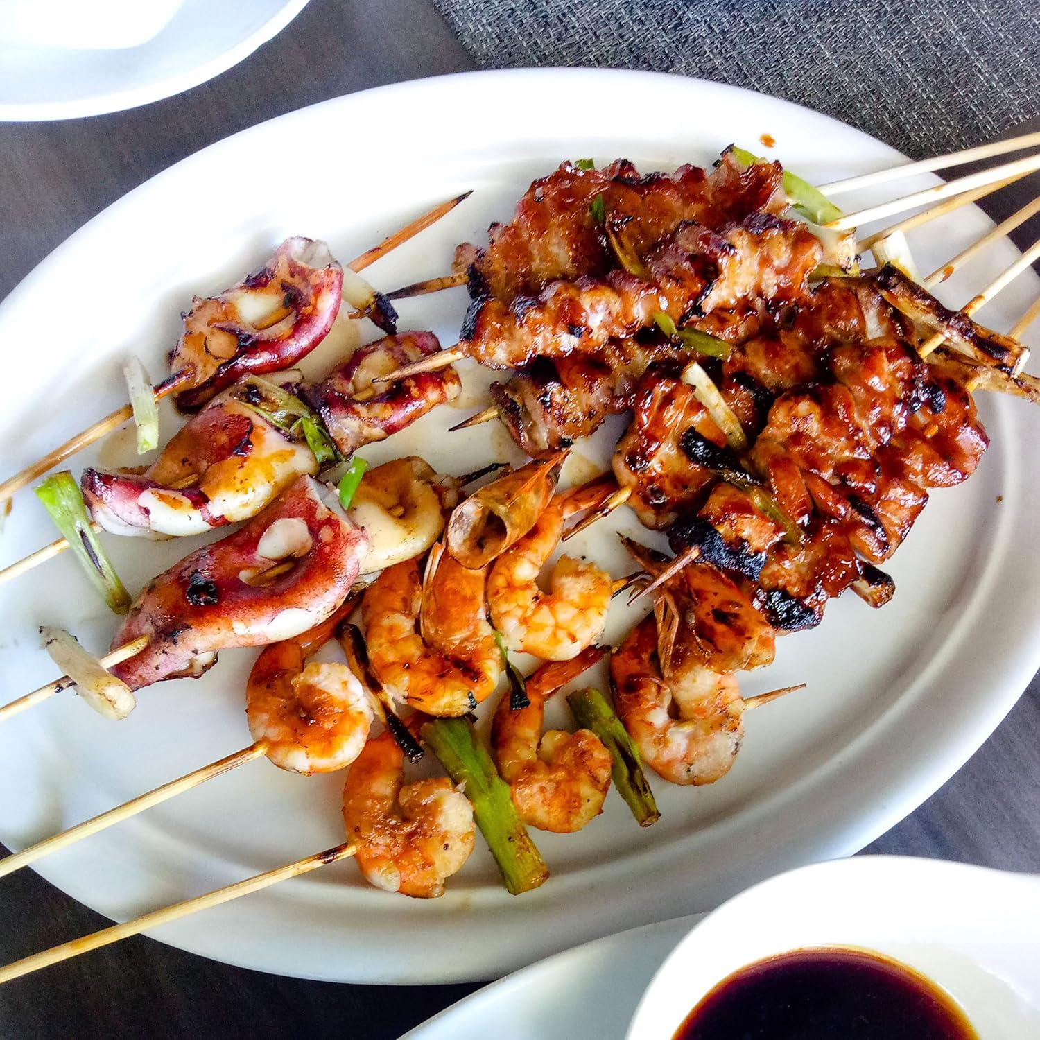 Pinchos de Bambú Natural DESIOLE 25.4cm 100Pcs para BBQ y Aperitivos