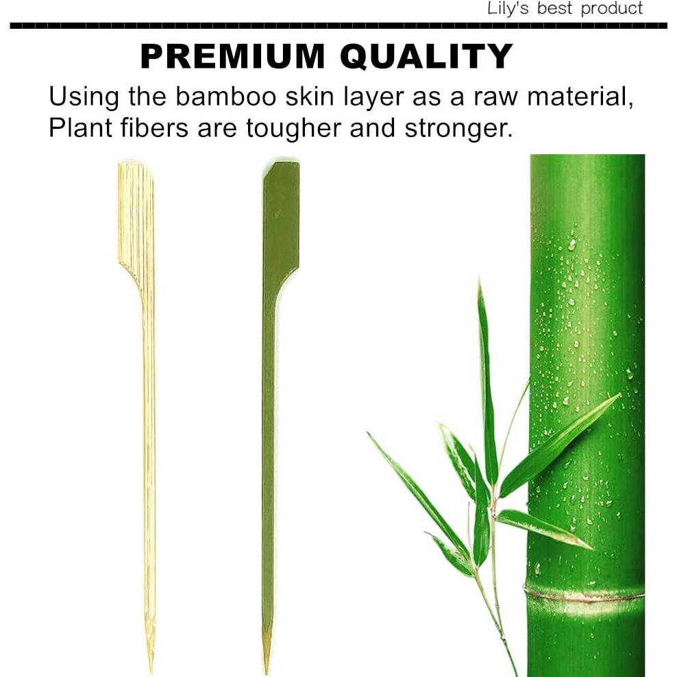 Palillos de Bambú HOPELF 11.94 cm para Cócteles y Snacks - 100 Unidades