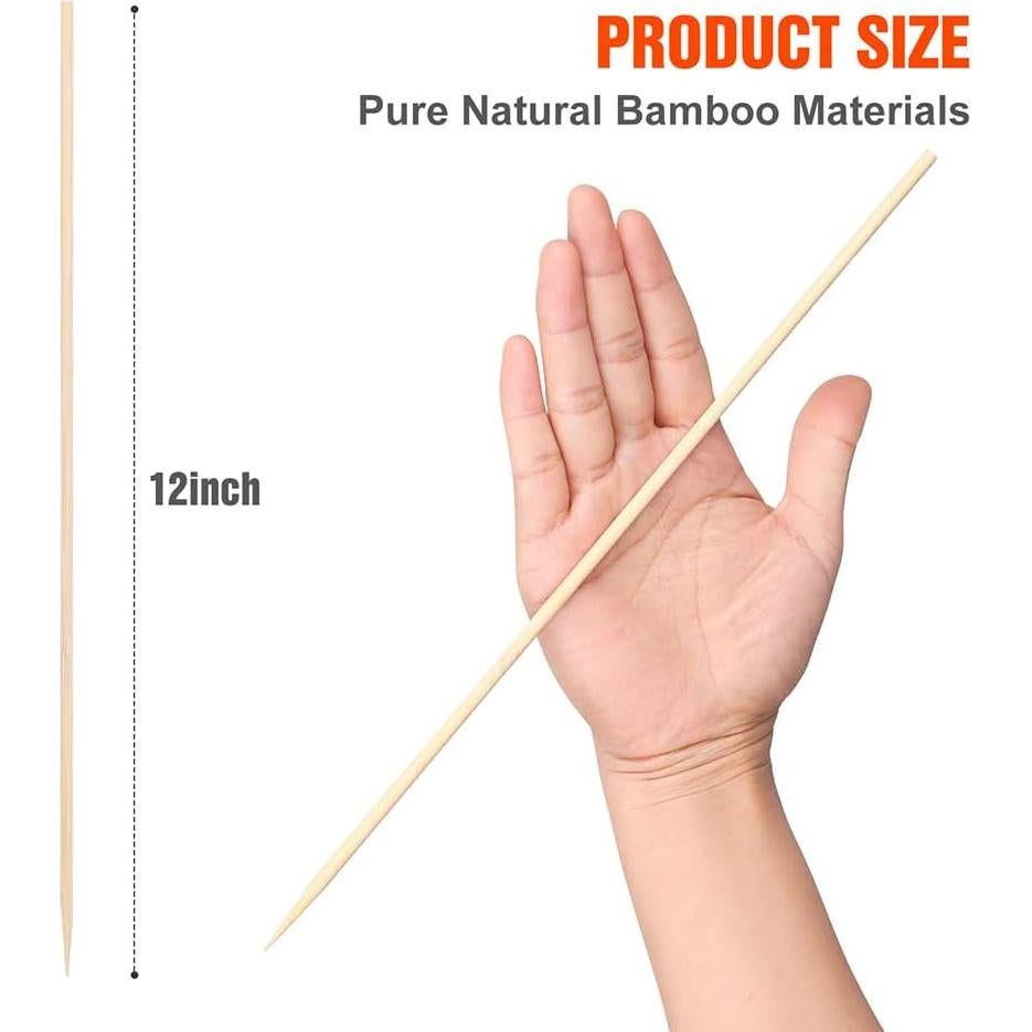 400 Pinchos de Madera de Bambú 30 cm Newflager Ecológicos