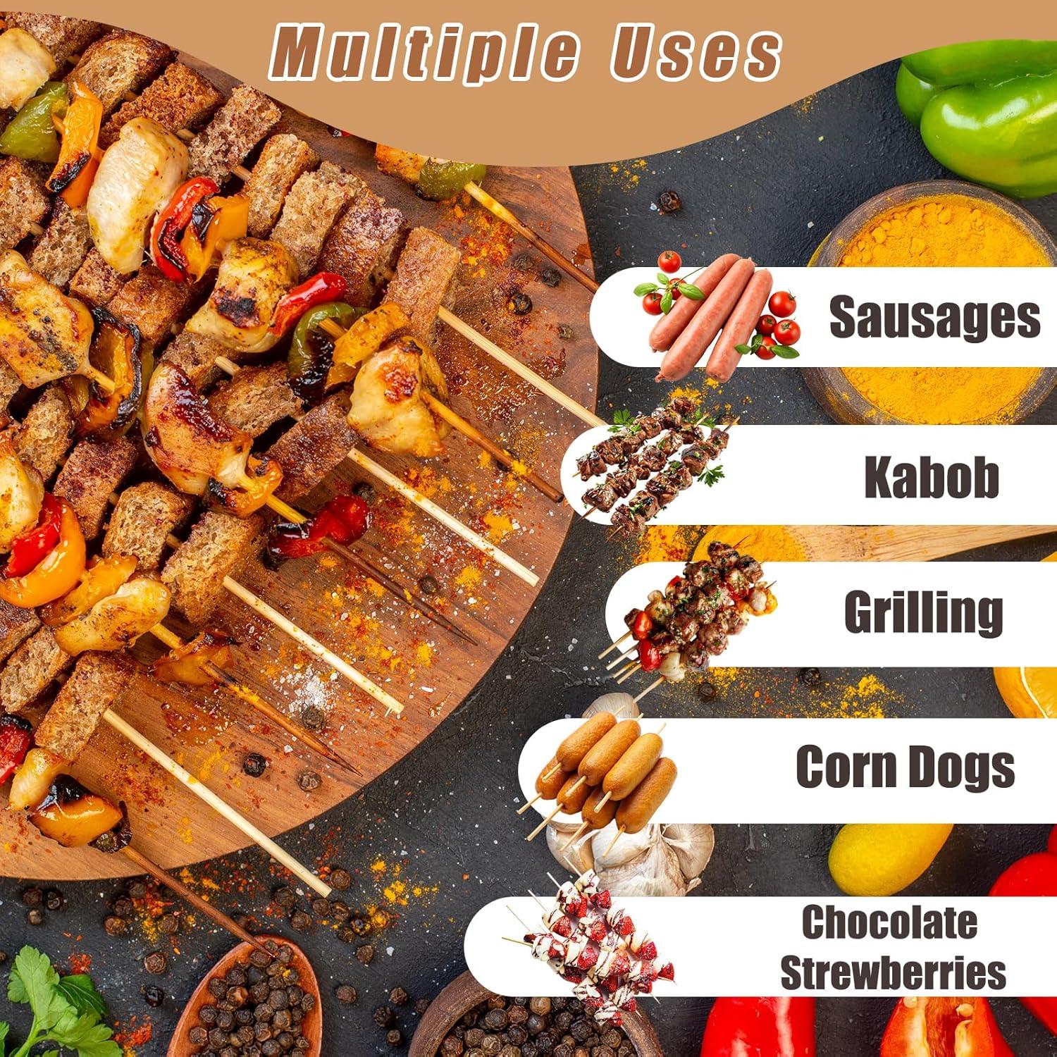 300 Palitos de Bambú 40 cm WSICSE para Asar y Manualidades