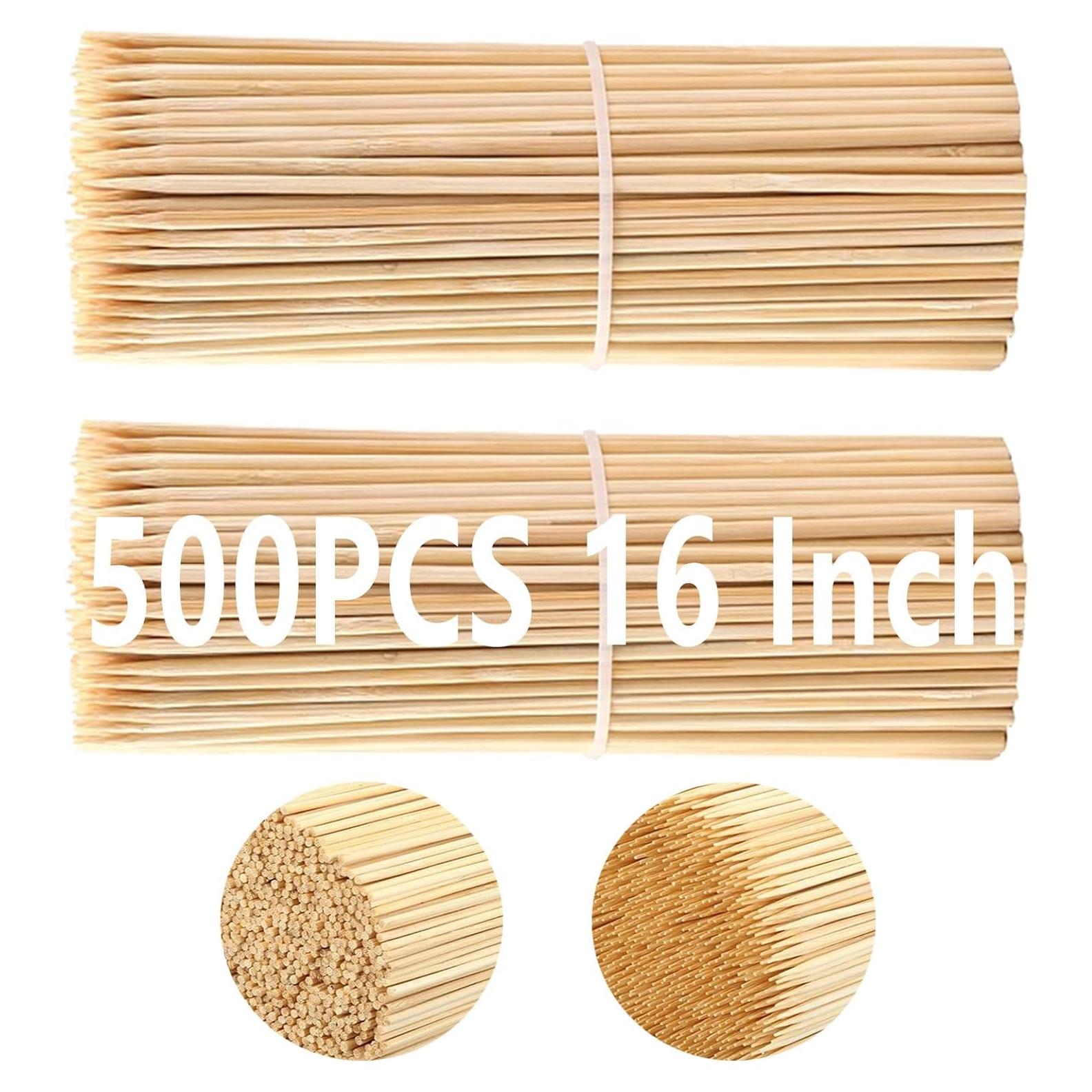 Acrux7 Palitos de Bambú Natural 40 cm 500 Pcs para Asar