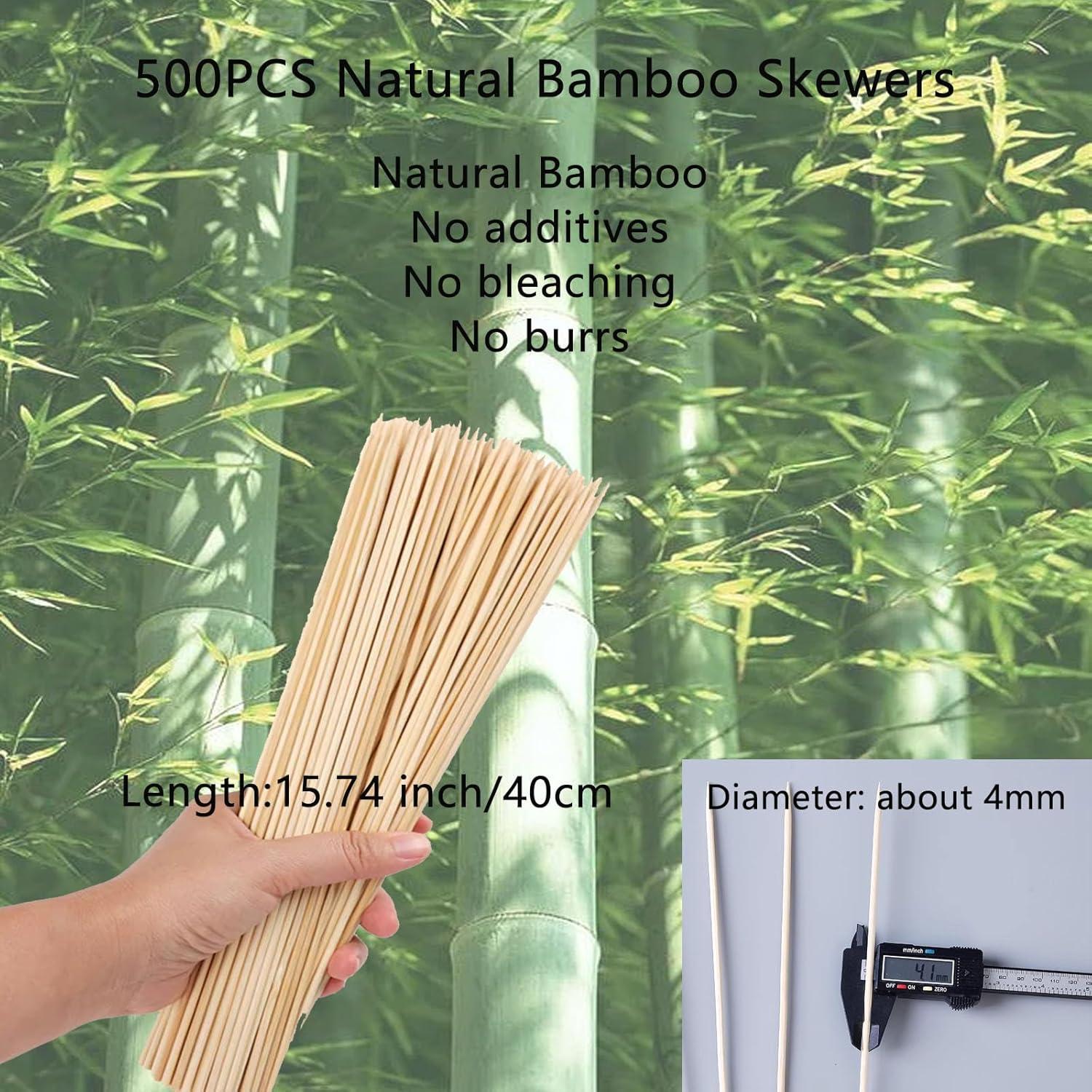 Acrux7 Palitos de Bambú Natural 40 cm 500 Pcs para Asar