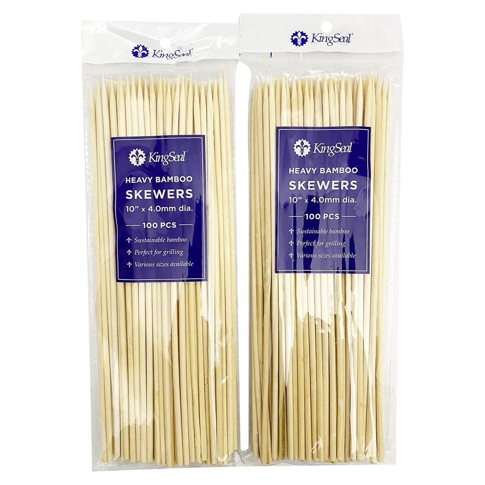 Pinchos de Bambú KingSeal Pesado 25.4 cm - 200 Unidades