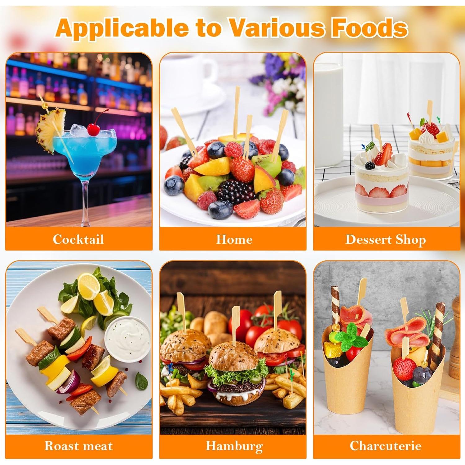 800 Palillos de Cóctel de Bambú DOUDOULE - 6.6 a 11.9 cm