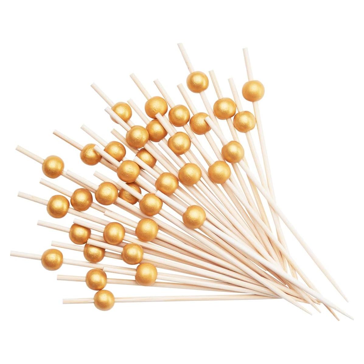 Palillos de Madera GUSTO 150 Piezas 11.94 cm Perla Dorada