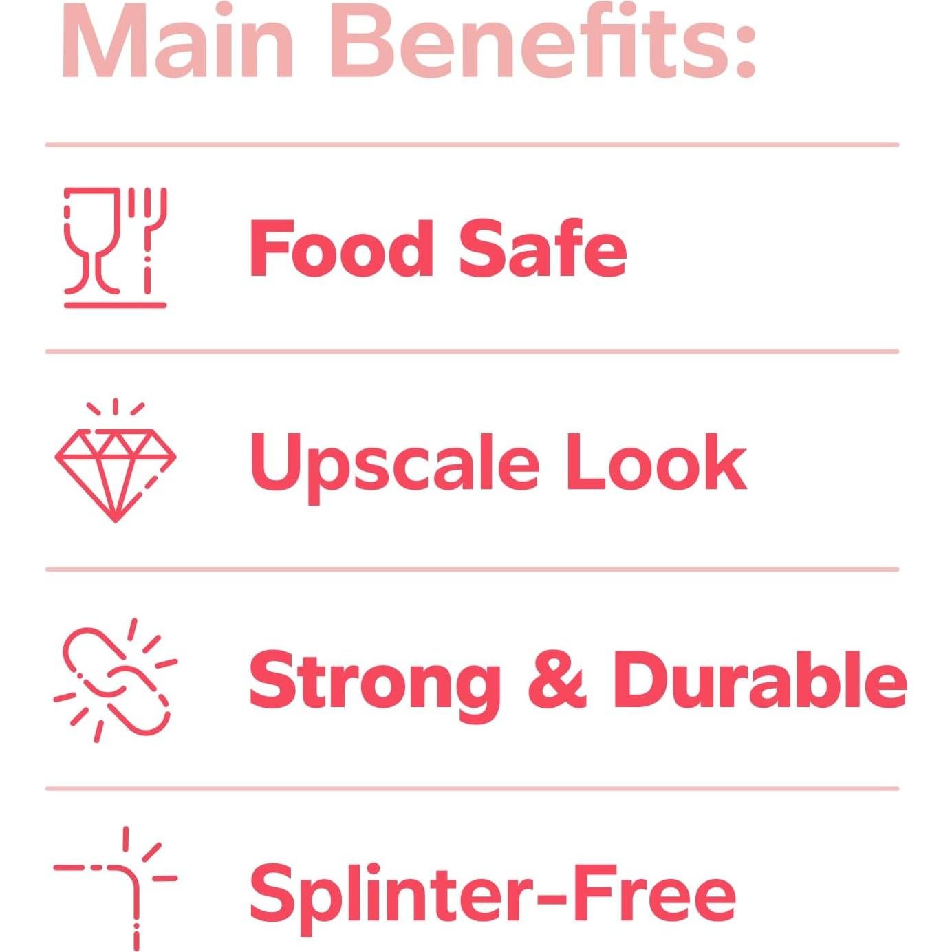 Palillos de Madera GUSTO 150 Piezas 11.94 cm Perla Dorada